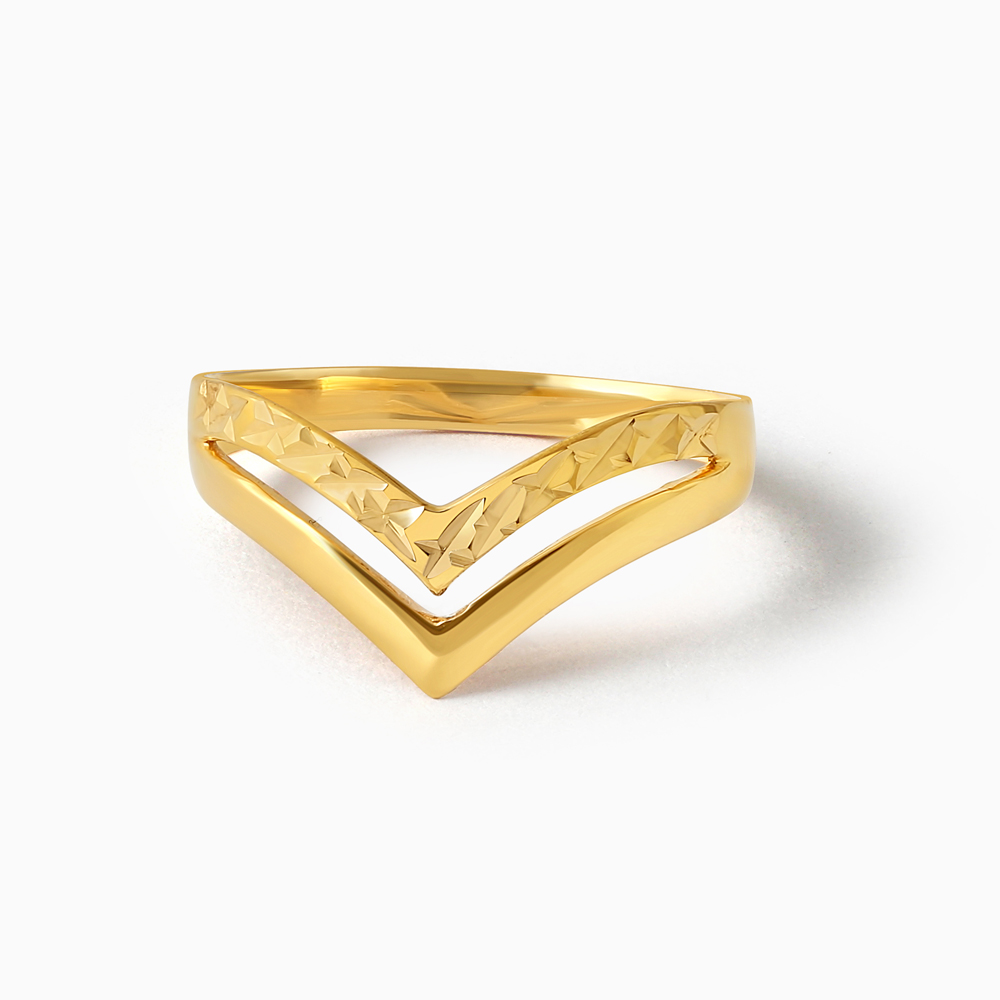 22 Ayar Sarı Altın Chevron Yüzük Bandı 22 Ayar Sarı Altın Chevron Yüzük Bandı