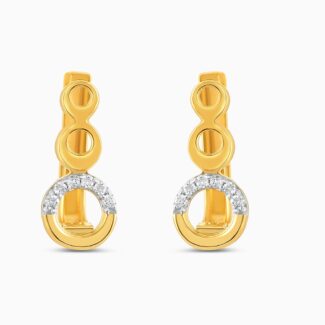22ct Gold CZ Huggie Hoop Earrings