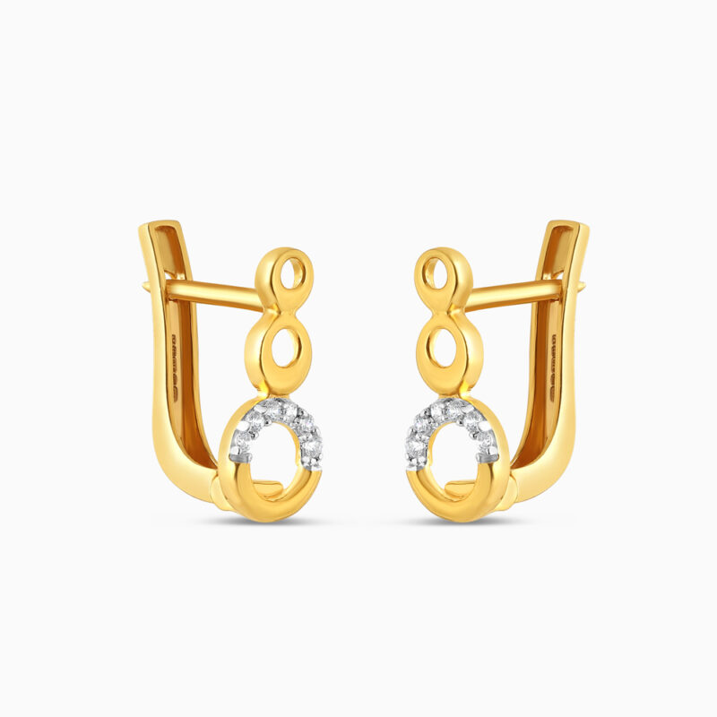 22ct Gold CZ Huggie Hoop Earrings