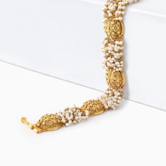 Traditional 22ct Gold Armari Bracelet with Pearls