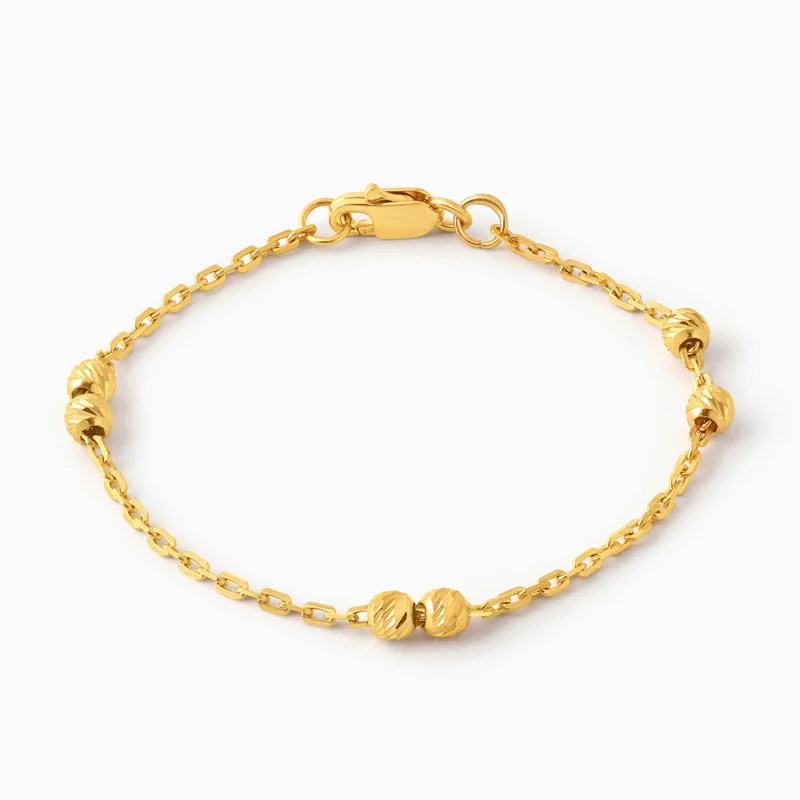22ct Gold Baby Bracelet with Textured Beads 22ct Gold Baby Bracelet with Textured Beads