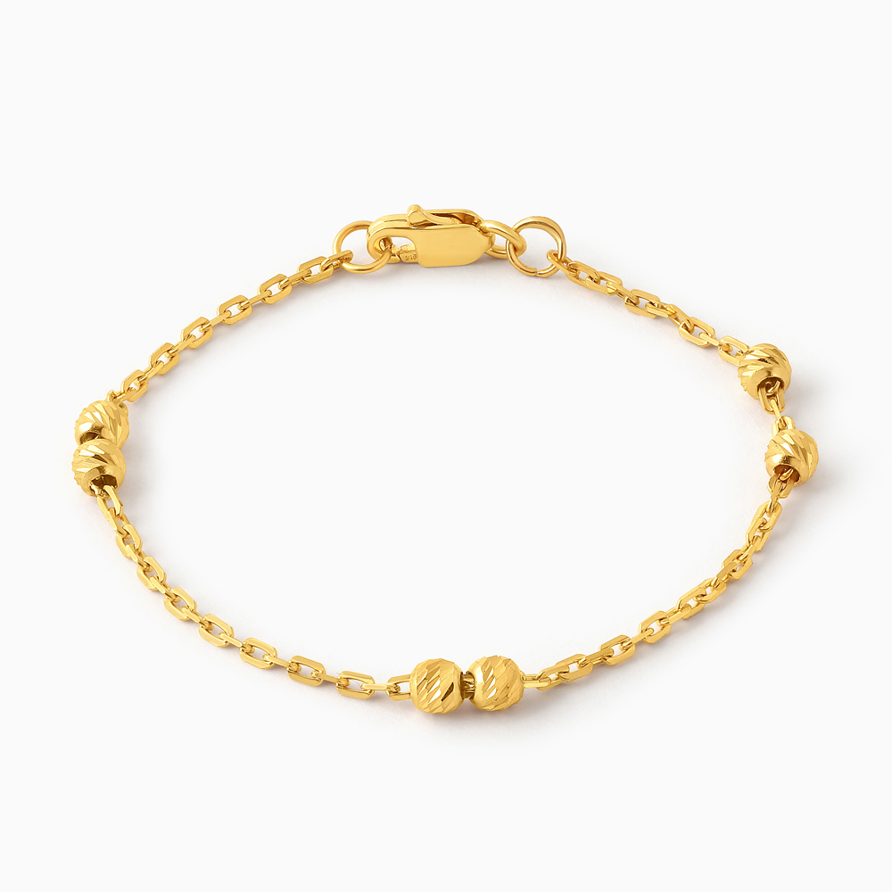 22 Ayar Altın Dokulu Boncuklu Bebek Bilekliği 22 Ayar Altın Dokulu Boncuklu Bebek Bilekliği