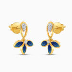 CZ ve Mineli 22 Ayar Altın Çiçekli Küpe CZ ve Mineli 22 Ayar Altın Çiçekli Küpe