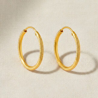 Textured Hoop Bali Earrings