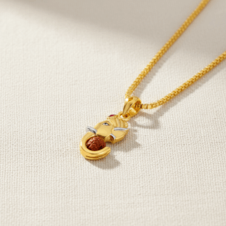 Shree Ganesh Rudraksha Pendant | 22ct Gold