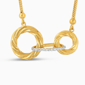 22ct Gold CZ Interlocking Circle Necklace 22ct Gold CZ Interlocking Circle Necklace