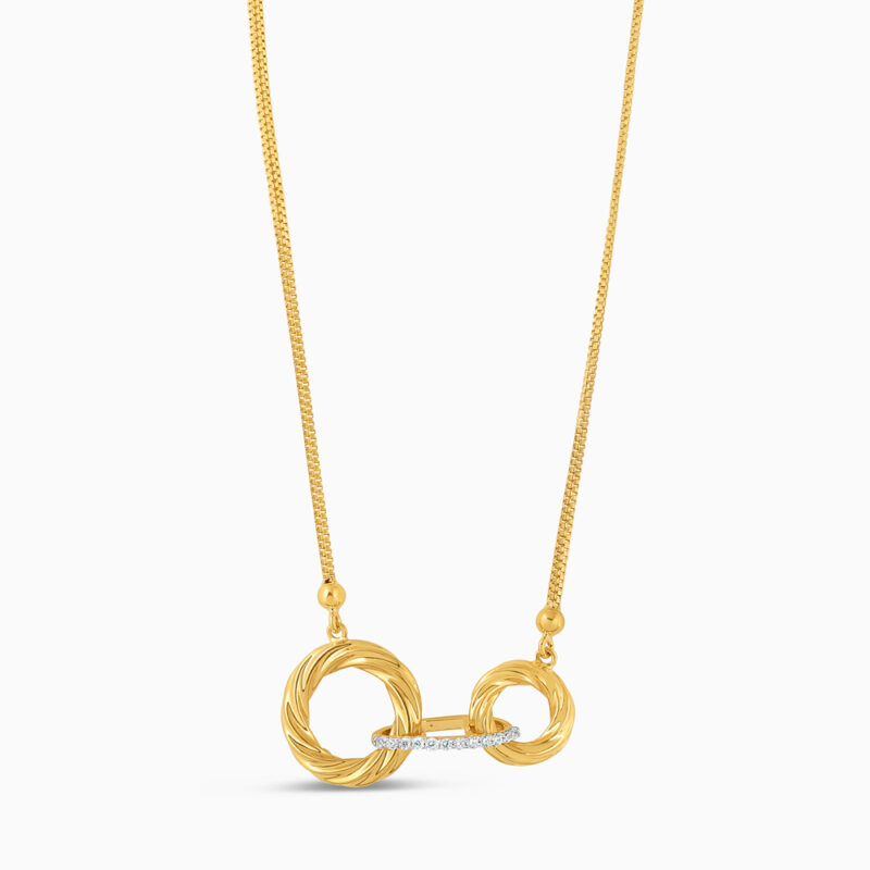 22ct Gold CZ Interlocking Circle Necklace 22ct Gold CZ Interlocking Circle Necklace