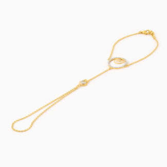 22ct Gold CZ Hand Chain Poncha