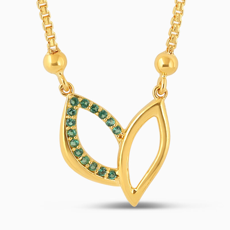 سلسال من الذهب الأصفر عيار 22 قيراط ذهب أصفر أخضر CZ سلسال من الذهب الأصفر عيار 22 قيراط ذهب أصفر أخضر CZ