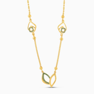 22ct Yellow Gold Green CZ Stone Necklace 22ct Yellow Gold Green CZ Stone Necklace