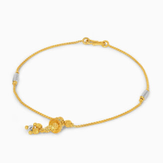 22ct Gold Two-Tone Dropper Bracelet | 7 Inches