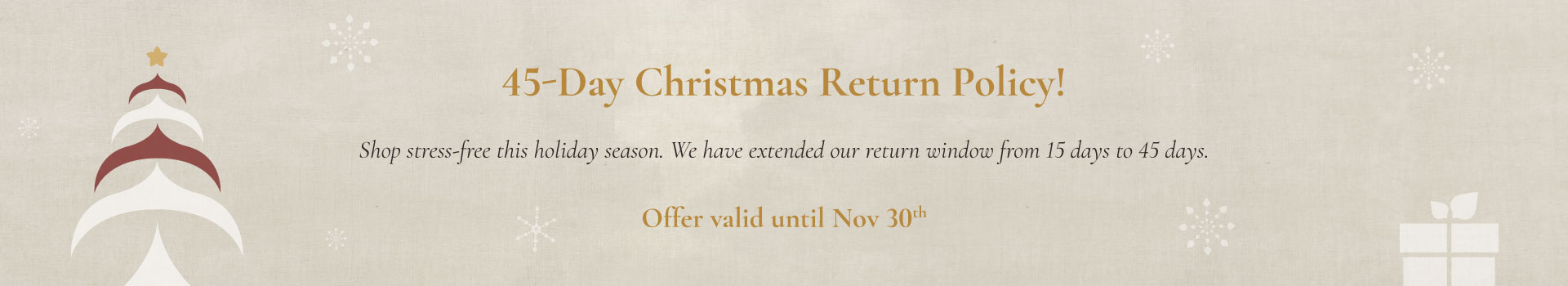 سياسة الإرجاع خلال 45 يوماً
