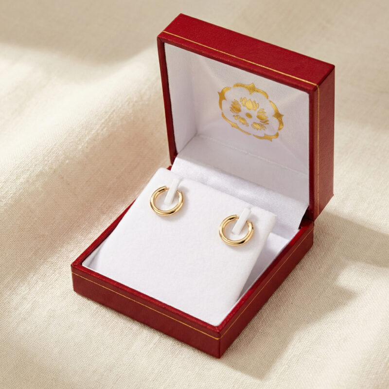 18ct Yellow Gold Minimal Bali Hoops