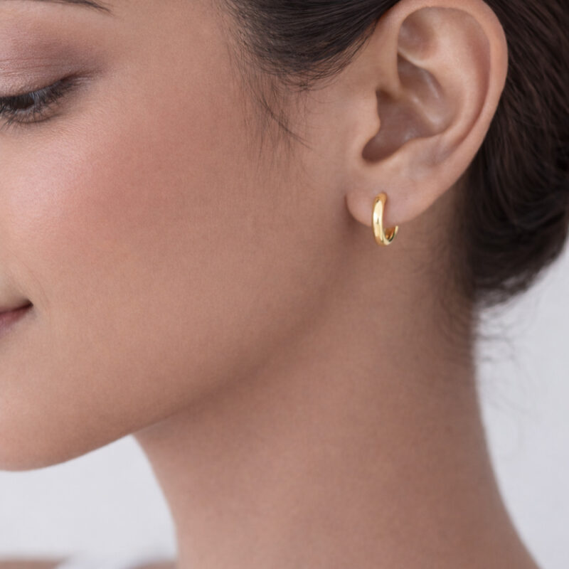 18ct Yellow Gold Minimal Bali Hoops