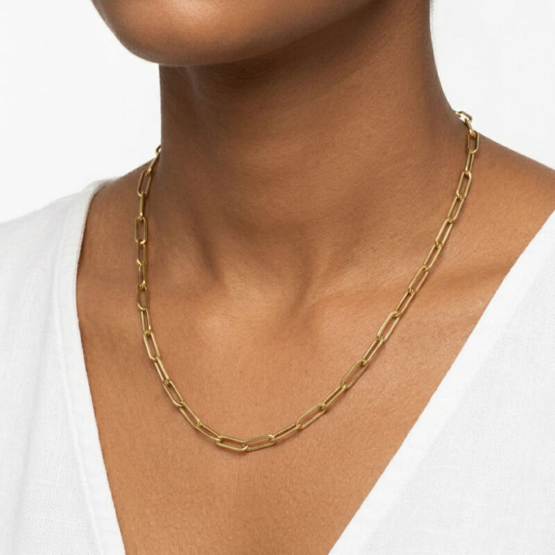 22 Karat Gold Rechteckige Gliederkette – 20 Zoll