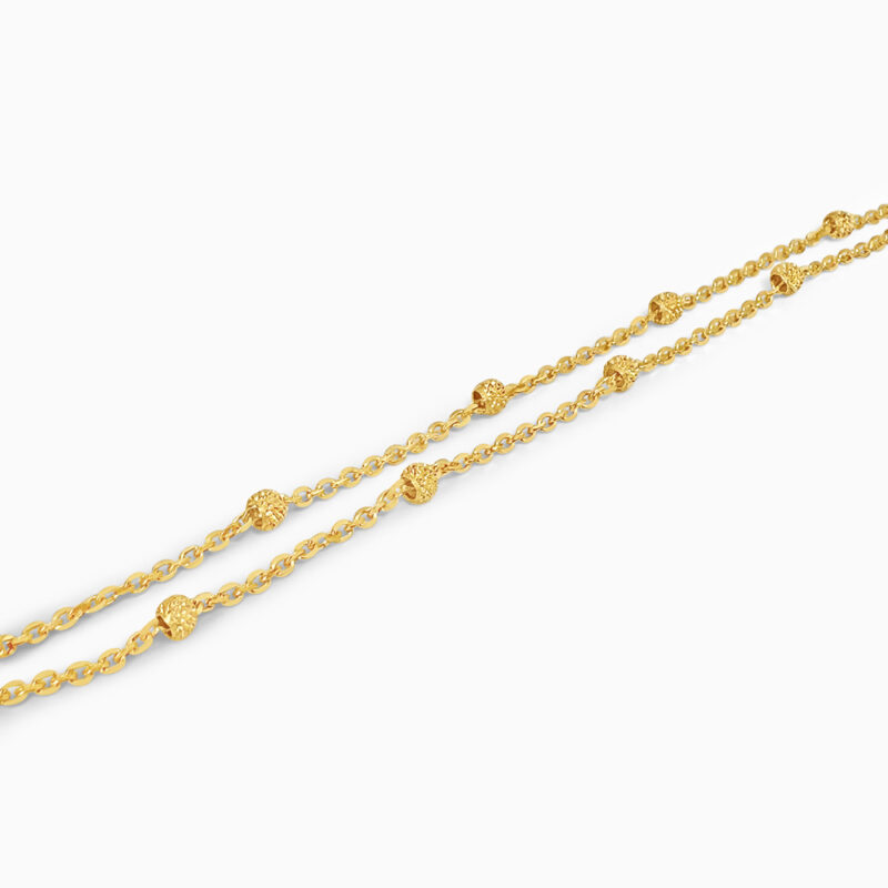 22 Karat Gold-Perlen-Duo-Kettenarmband