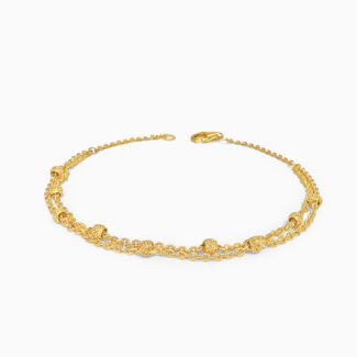 22ct Gold Beaded Duo Chain Bracelet 22ct Gold Beaded Duo Chain Bracelet