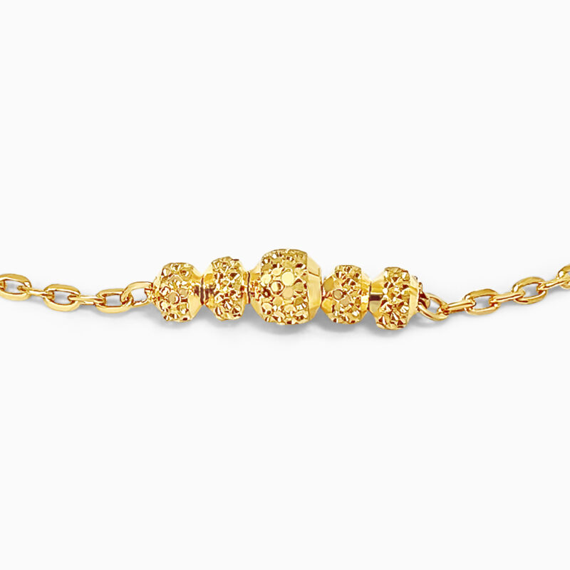 22ct Gold Beaded Chain Bracelet – Dot Texture 22ct Gold Beaded Chain Bracelet – Dot Texture