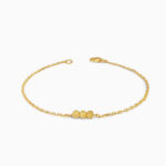 22 Karat Gold zartes Armband mit drei Perlen