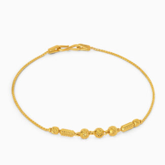 22ct Gold Linear Bar Bead Bracelet