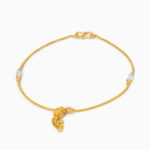 22ct Gold Bracelet with Rhodium Finish & Dropper