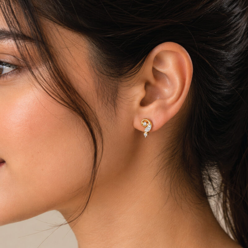 22ct Gold Sparkle Studs with CZ