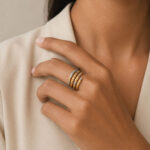 22ct Gold Spiral Ring with Rhodium