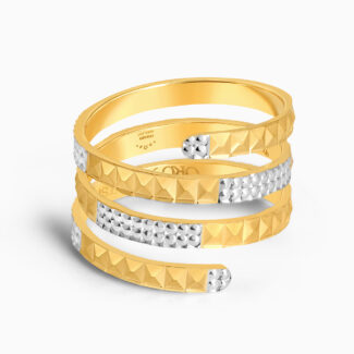 22ct Gold Spiral Ring with Rhodium