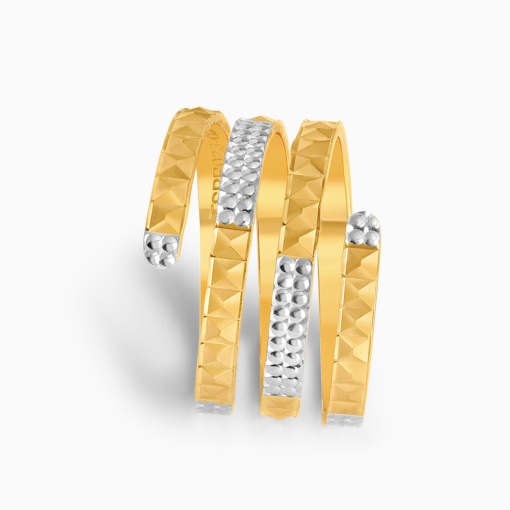 خاتم حلزوني من الذهب عيار 22 قيراط مع روديوم خاتم حلزوني من الذهب عيار 22 قيراط مع روديوم