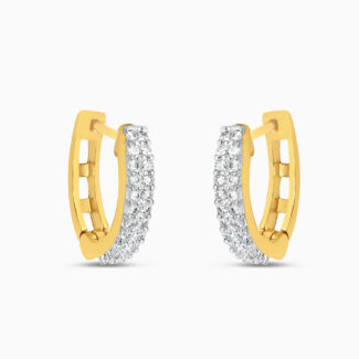 Radiant Embrace CZ Hoop Earrings in 22ct Yellow Gold Radiant Embrace CZ Hoop Earrings in 22ct Yellow Gold