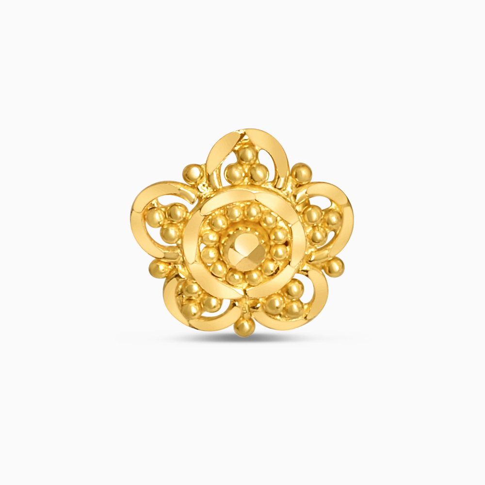 22 ayar altın klasik çiçek desenli küpe 22 ayar altın klasik çiçek desenli küpe