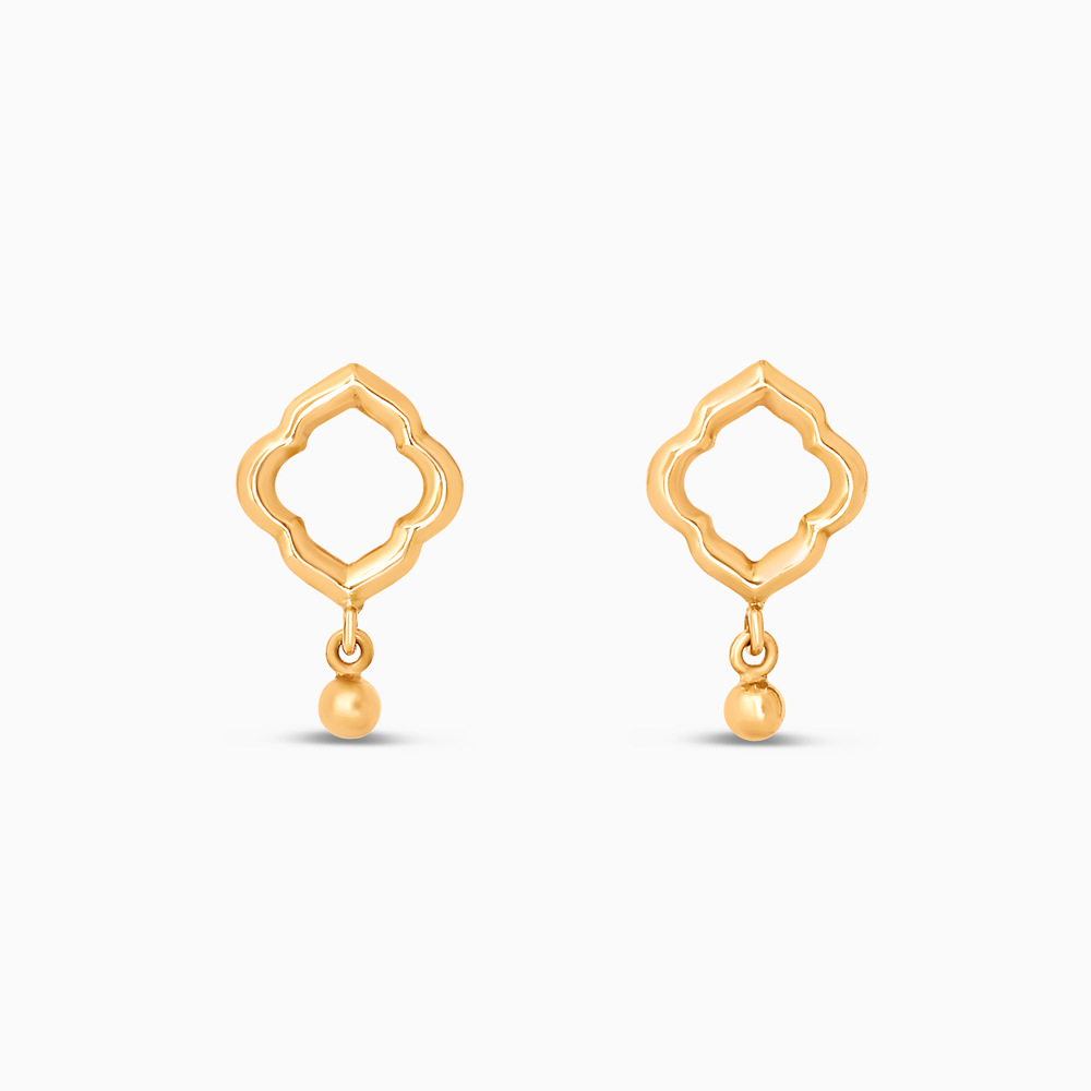 أقراط مرصعة بالذهب عيار 22 قيراط من مجموعة دواني من الذهب عيار 22 قيراط أقراط مرصعة بالذهب عيار 22 قيراط من مجموعة دواني من الذهب عيار 22 قيراط