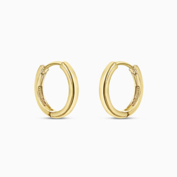 18 ayar sarı altın minimal Bali küpeler