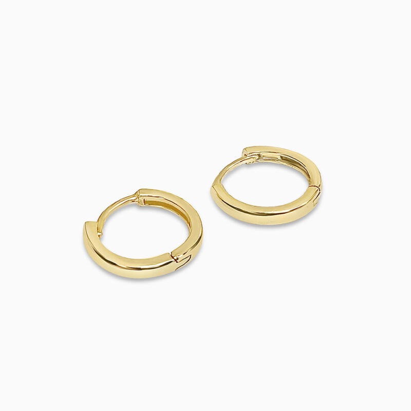 18ct Yellow Gold Minimal Bali Hoops