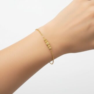 22ct Gold Beaded Chain Bracelet – Dot Texture 22ct Gold Beaded Chain Bracelet – Dot Texture