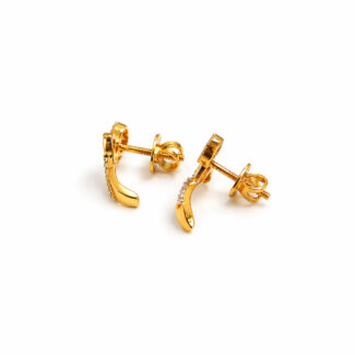 22ct Gold Ladies Stud Earring with CZ Stones