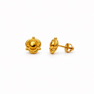 22ct Gold Granule Floral Stud Earrings