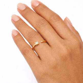 22ct Gold Solitaire CZ Open Ring | Size N 22ct Gold Solitaire CZ Open Ring | Size N