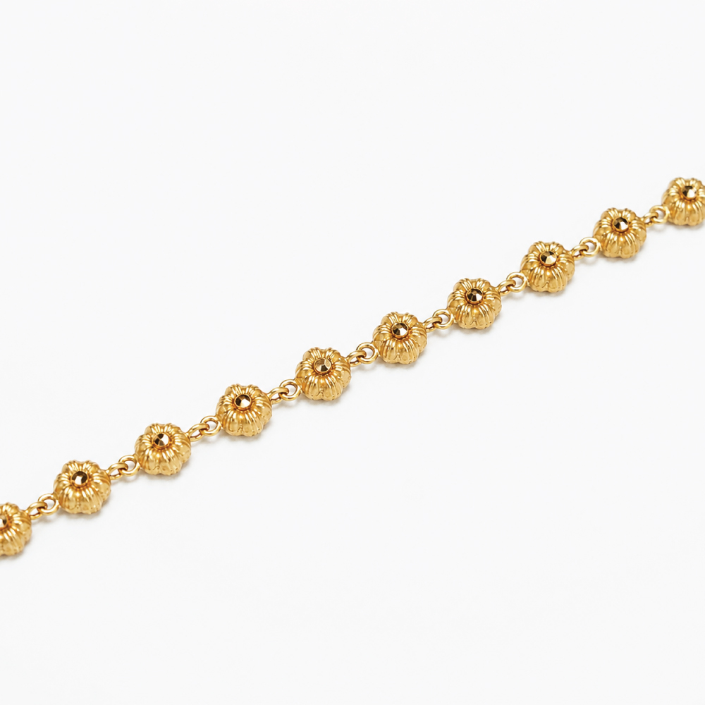 22ct Sunrise Gold Floral Chain Bracelet