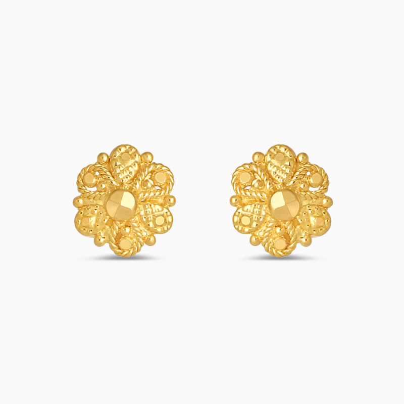 22ct Gold Round Floral Studs 22ct Gold Round Floral Studs