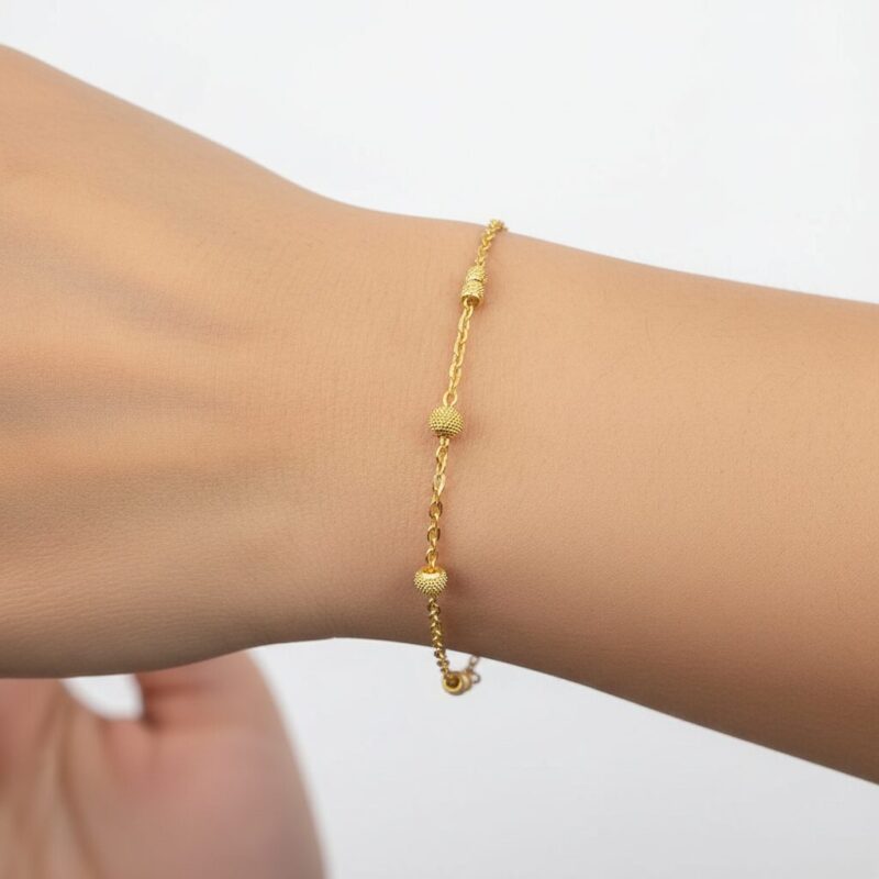 22ct Gold Dotted Bead Chain Bracelet 22ct Gold Dotted Bead Chain Bracelet