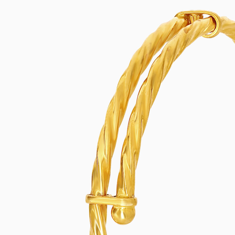 22ct Gold Twisted Textured Baby Bangle | Adjustable