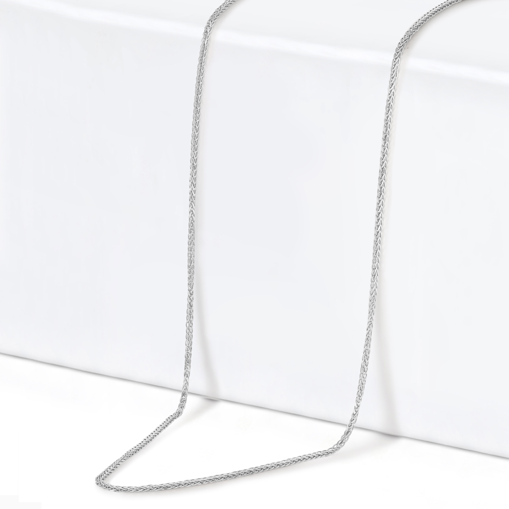 18 Ayar Beyaz Altın Dokuma Tilki Kuyruğu Zincir 18 Ayar Beyaz Altın Dokuma Tilki Kuyruğu Zincir