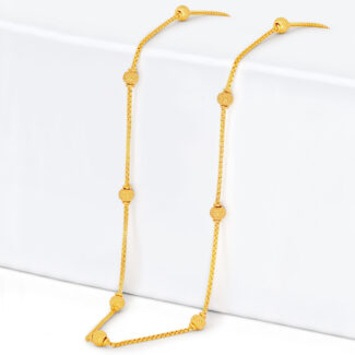 22ct Gold Textured Bead Chain Mala 22ct Gold Textured Bead Chain Mala