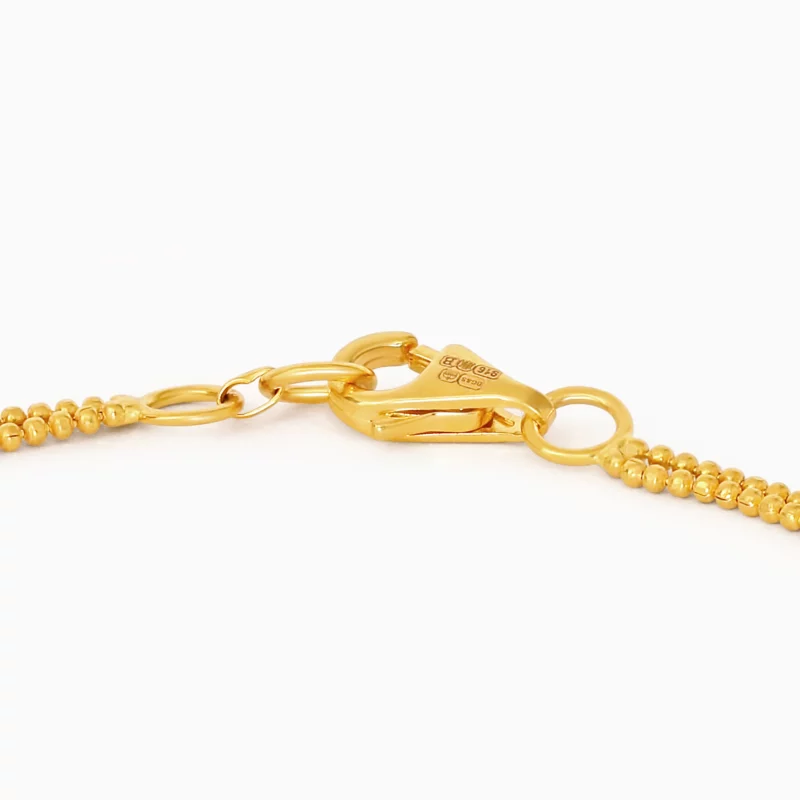 Elegant 22ct Real Gold Duo Chain Bracelet with Beads, Purejewels