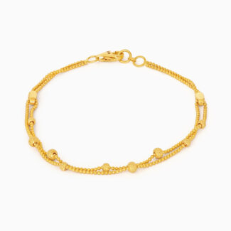 22ct Gold Beaded Duo Chain Bracelet