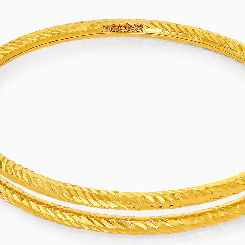 22ct Gold Textured Baby Bangle | Adjustable Fit