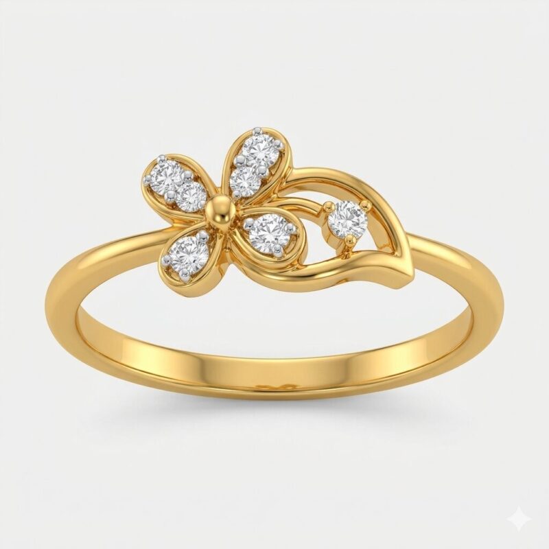 22ct Gold Petal Bloom CZ Ring 22ct Gold Petal Bloom CZ Ring