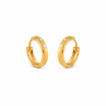 22ct Gold Diamond Cut Hoop Bali Earrings