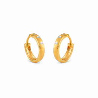 22ct Gold Diamond Cut Hoop Bali Earrings